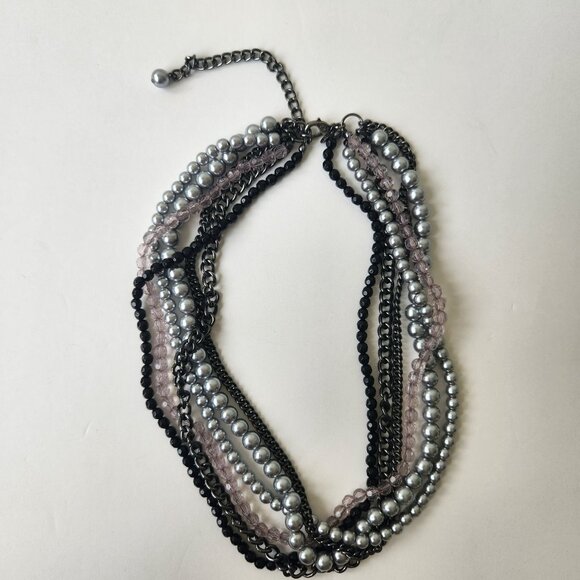 Premier Designs Y2K Multi-Chain Layered Necklace Beads Glam Grunge Rocker Chic - Picture 4 of 7